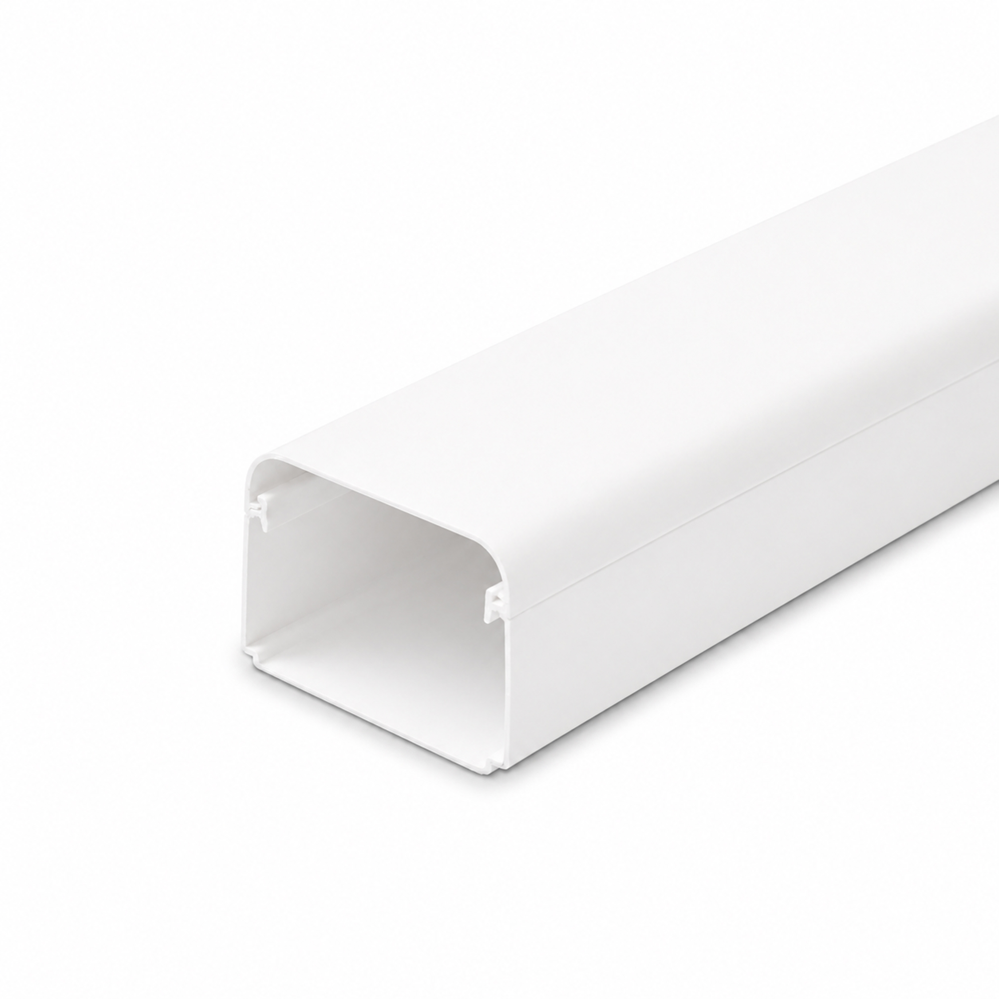 Lengte a 2mtr. leidinggoot met folie 65x50mm wit PVC RAL9010 Canalit
