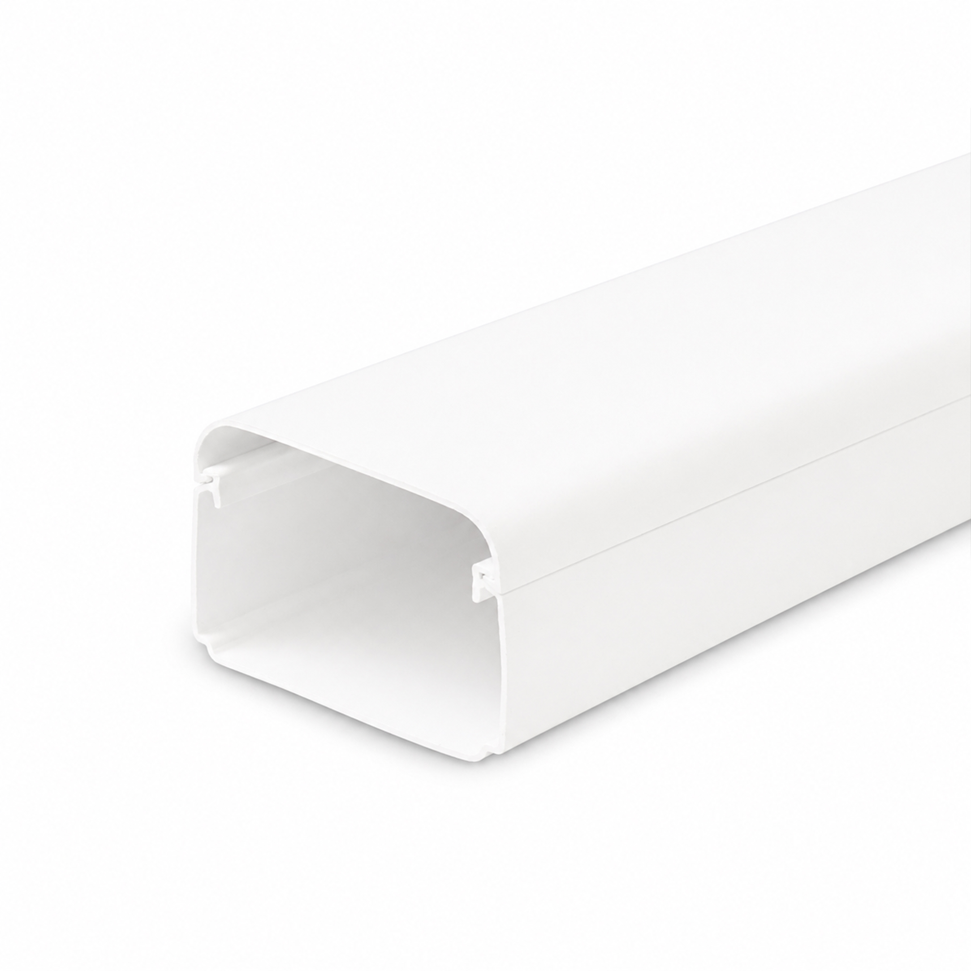 Lengte a 2mtr. leidinggoot met folie 125x75mm wit PVC RAL9010 Canalit
