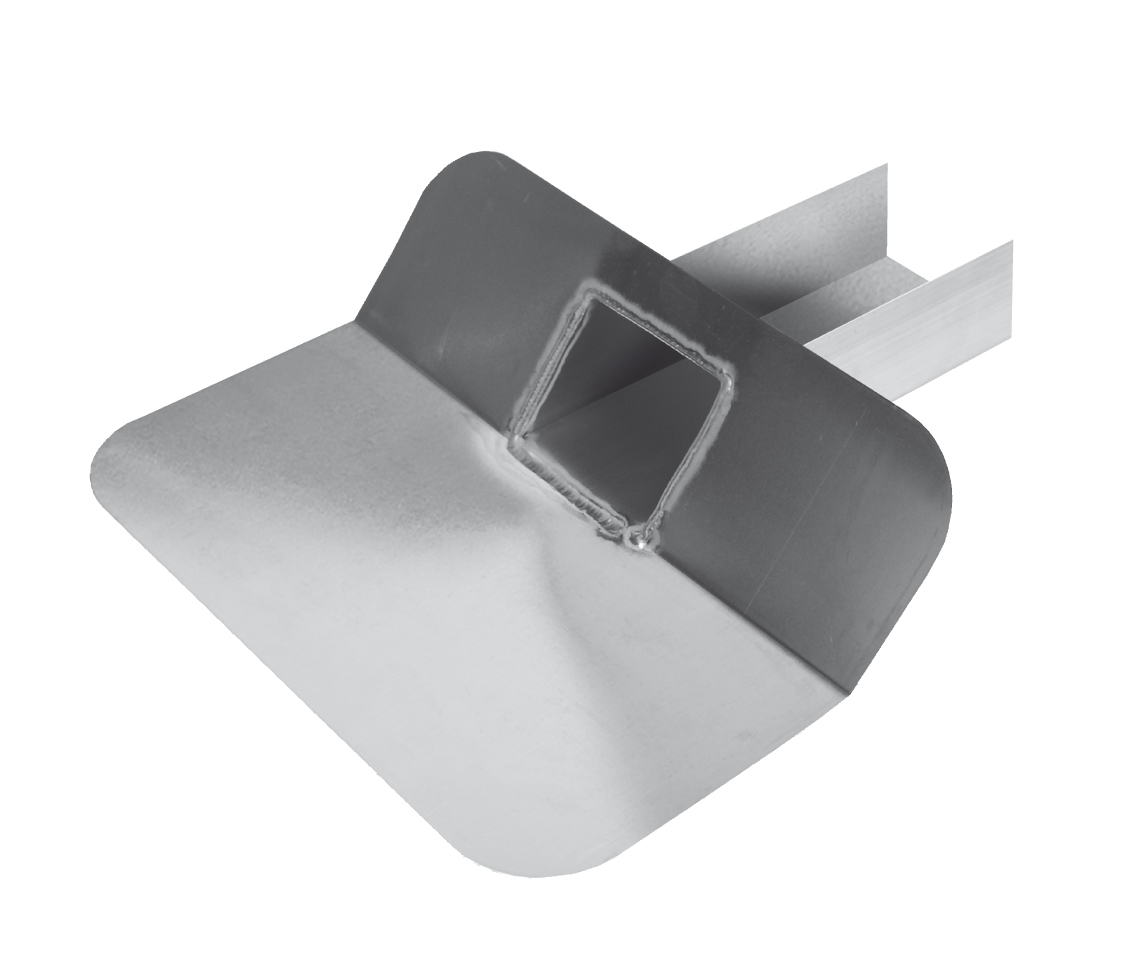 Kiezelbak open aluminium 60x100mm 45° L=200 Anjo