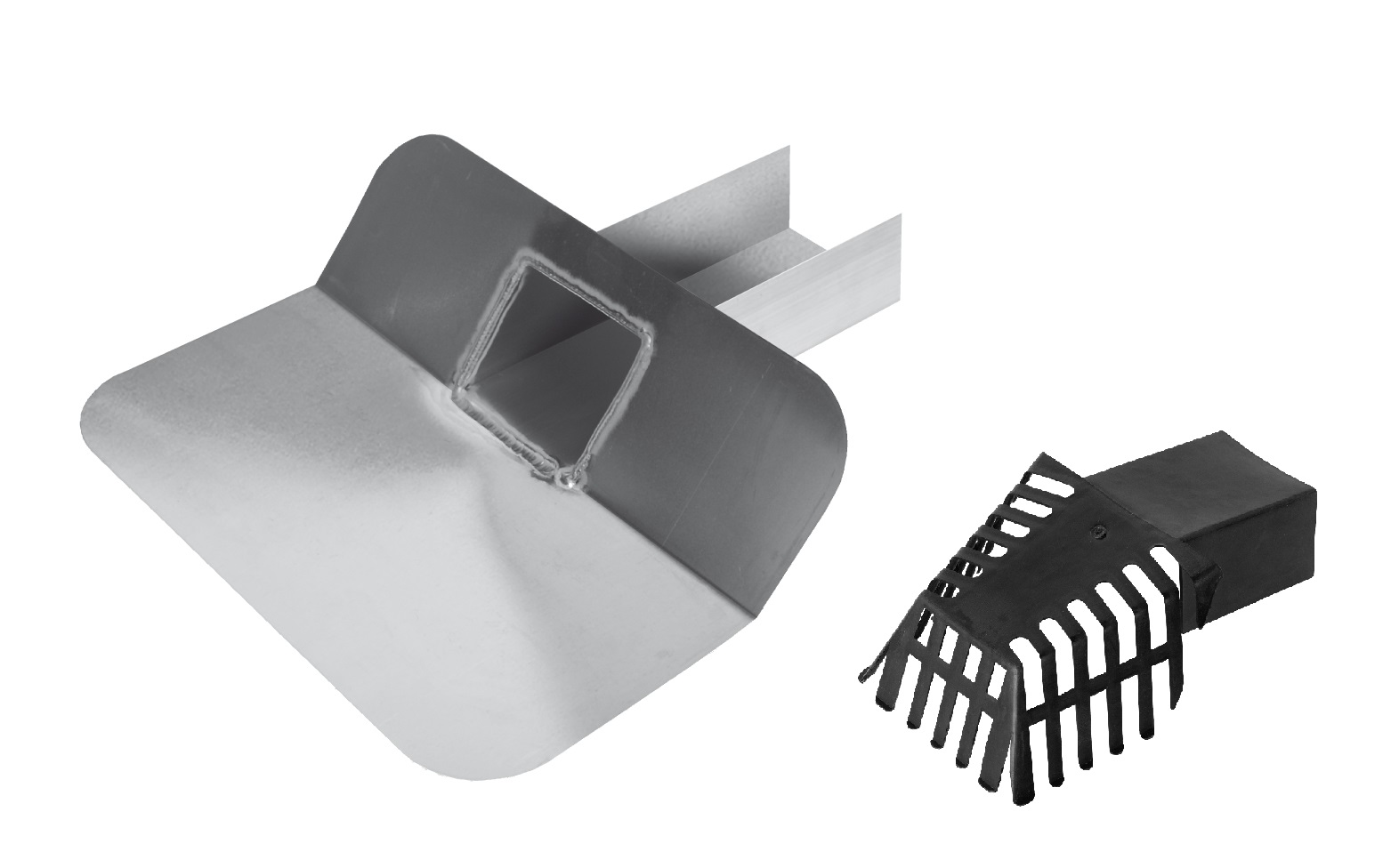 Kiezelbak alu 45° 60x100mm open uitloop L=200mm+bladv VVE=12 Anjo
