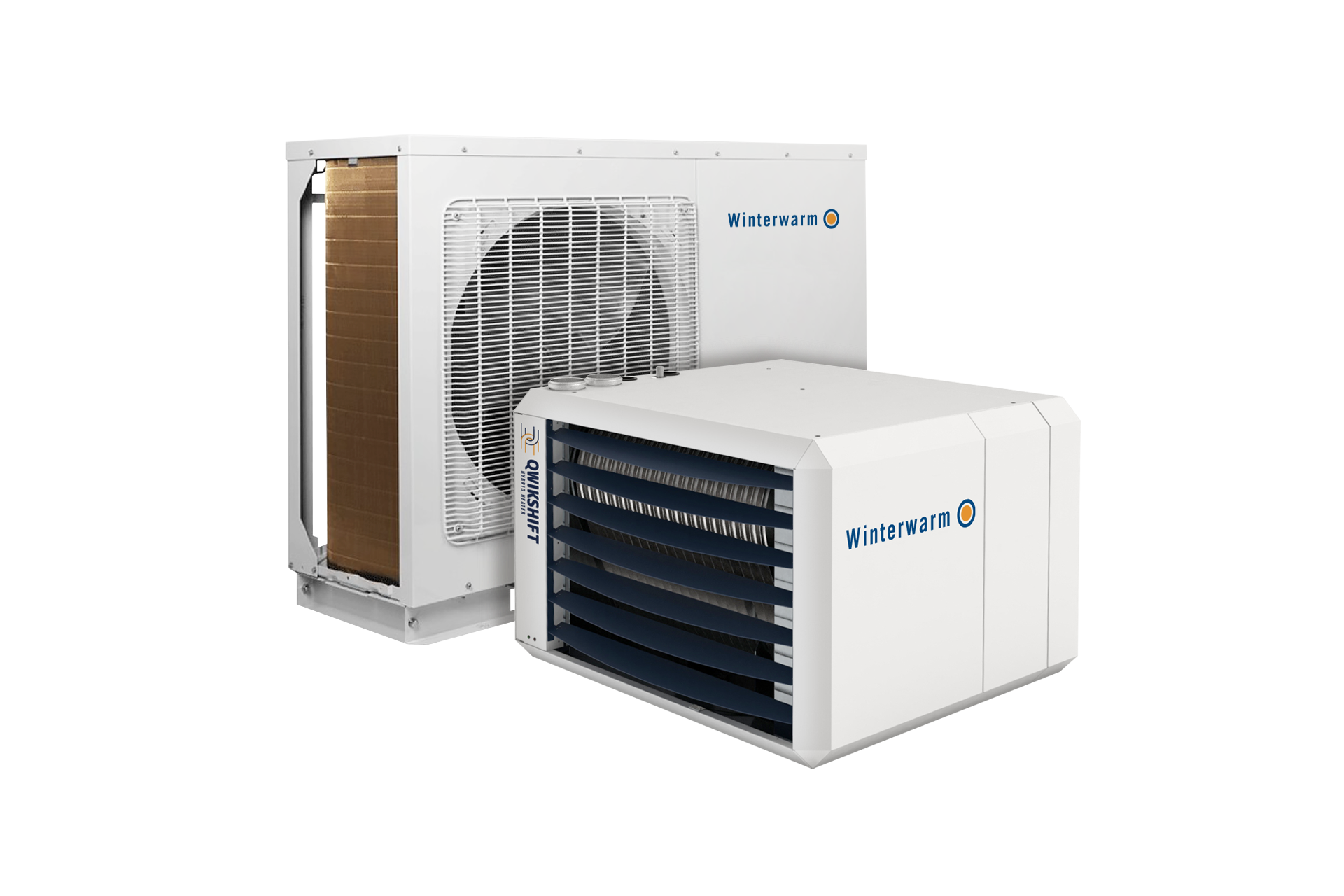 Binnenunit Qwikshift Hybride luchtverwarmer / booster gasgestookt QSG 16+20 incl. Smart controller Winterwarm