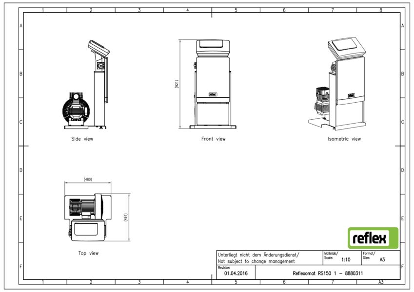 Stuureenheid+1 Compressor Reflexomat RS 150/1T 10bar Reflex