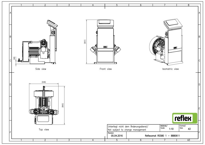 Stuureenheid+1 Compressors Reflexomat RS 580/1 T 10bar Reflex