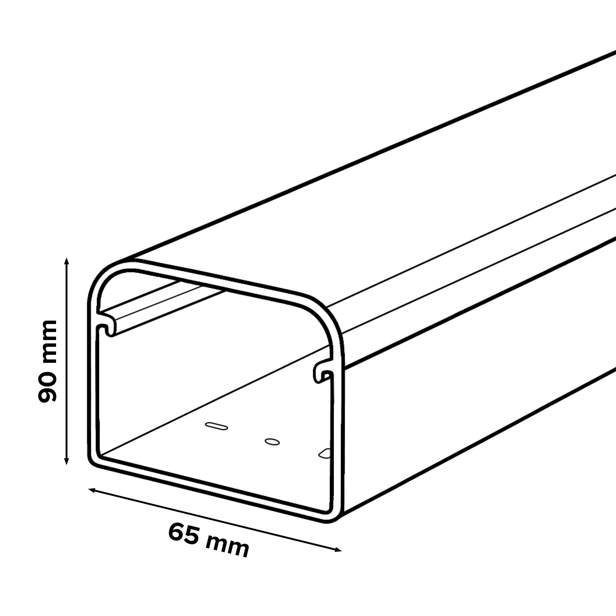 Doos a 16m. Leidingkanaal airco 90x65mm grijs RAL7016 (8x2m.) Canalit