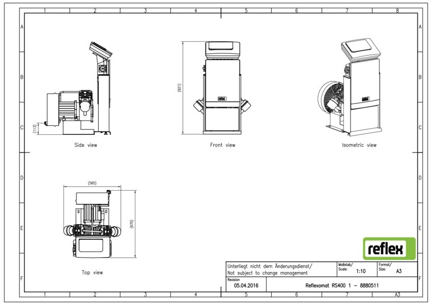 Stuureenheid+1 Compressor Reflexomat RS 400/1 T 10bar Reflex