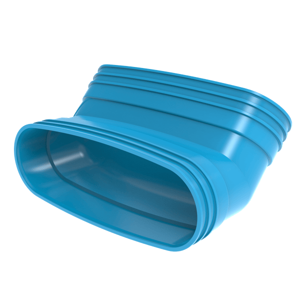 Staande bocht lijm 45° PVC luchtverdeelsysteem VENTIZA blauw (235x80mm) mof/mof Wavin