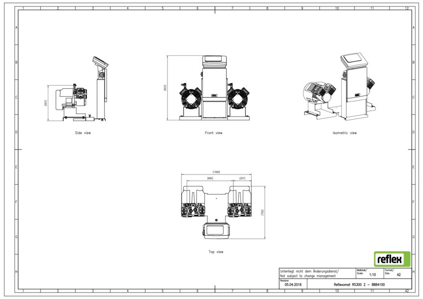 Stuureenheid + 2 Compressor Reflexomat RS 300/2 T 10bar Reflex