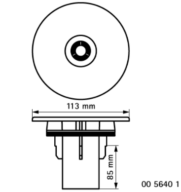 Afdekplaat 113mm v.douchebaksifon rvs verchroomd McAlpine Walraven