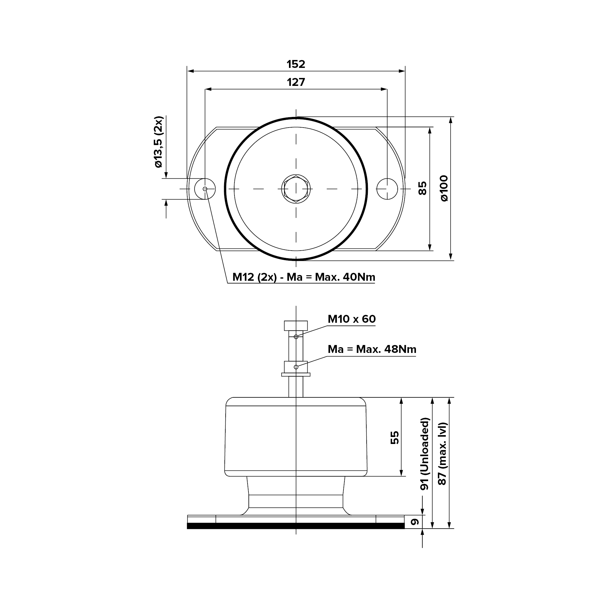 Doos a 2st. Trillingsdemper Premium Large 300-380kg Canalit