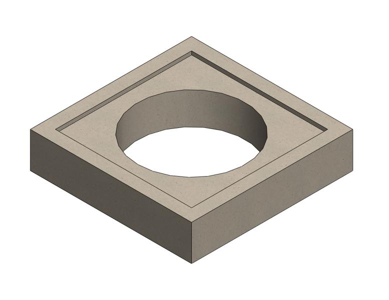 Fundatieplaat 600x600x70mm tbv PK-Putrand Wavin