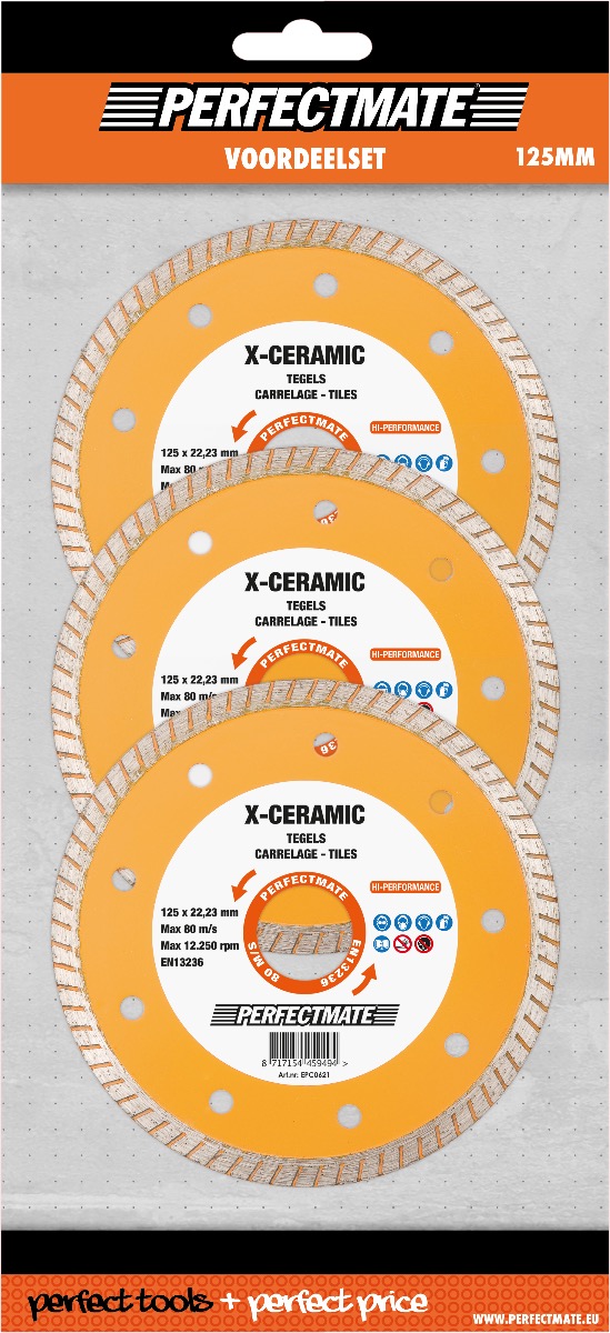 X-Ceramic 3-in-1 voordeelset 125mm asgat 22.23mm ASF Fischer