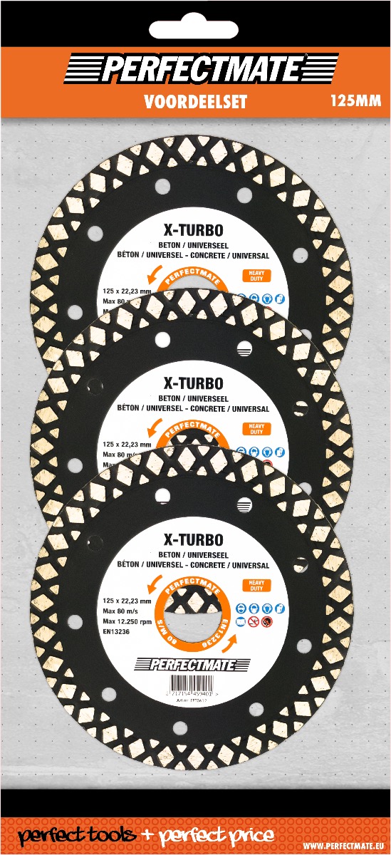 X-Turbo 3-in-1 voordeelset 125mm asgat 22.23mm ASF Fischer