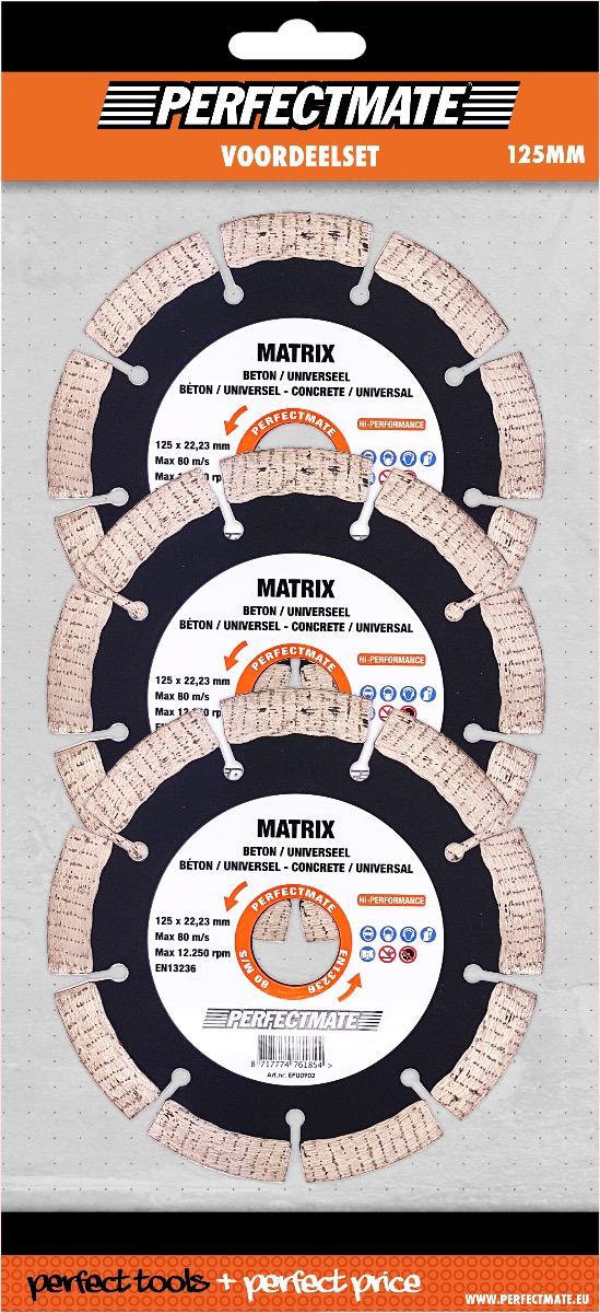 Matrixasgat 3-in-1 voordeelset 125mm asgat 22.23mm ASF Fischer