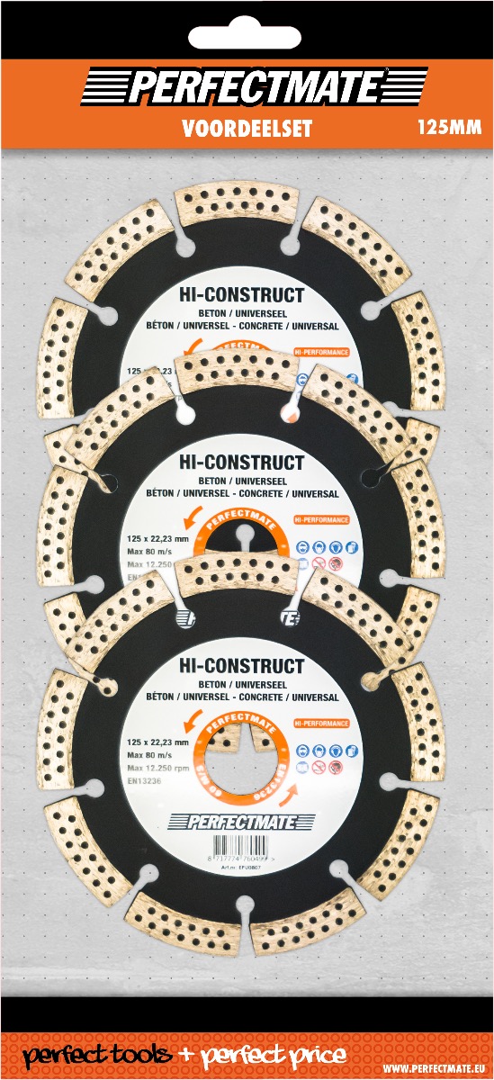 Hi-Construct 3-in-1 voordeelset 125mm asgat 22.23mm ASF Fischer
