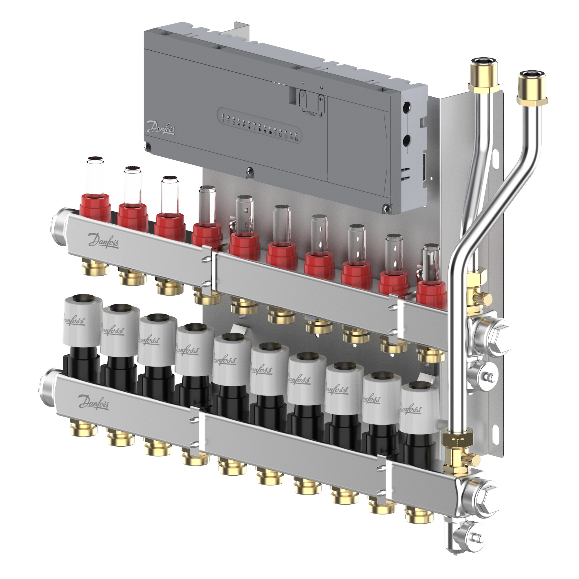 LTV-verdeler vloerverwarming Icon2 Prefab set 10-groeps RVS Danfoss
