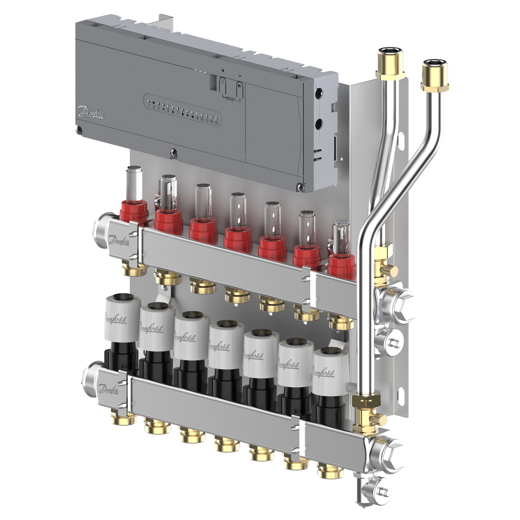 LTV-verdeler vloerverwarming Icon2 Prefab set 7-groeps RVS Danfoss
