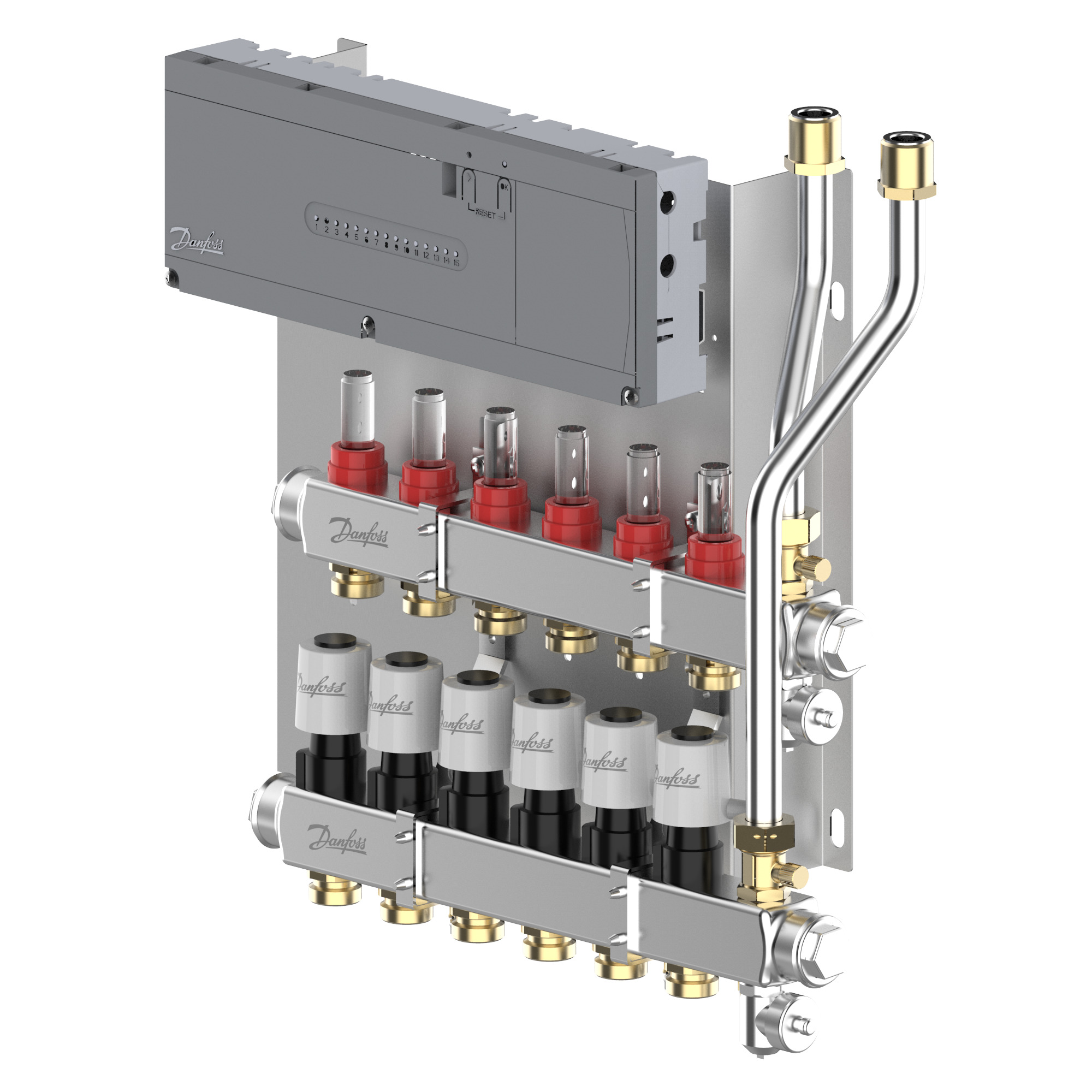 LTV-verdeler vloerverwarming Icon2 Prefab set 6-groeps RVS Danfoss