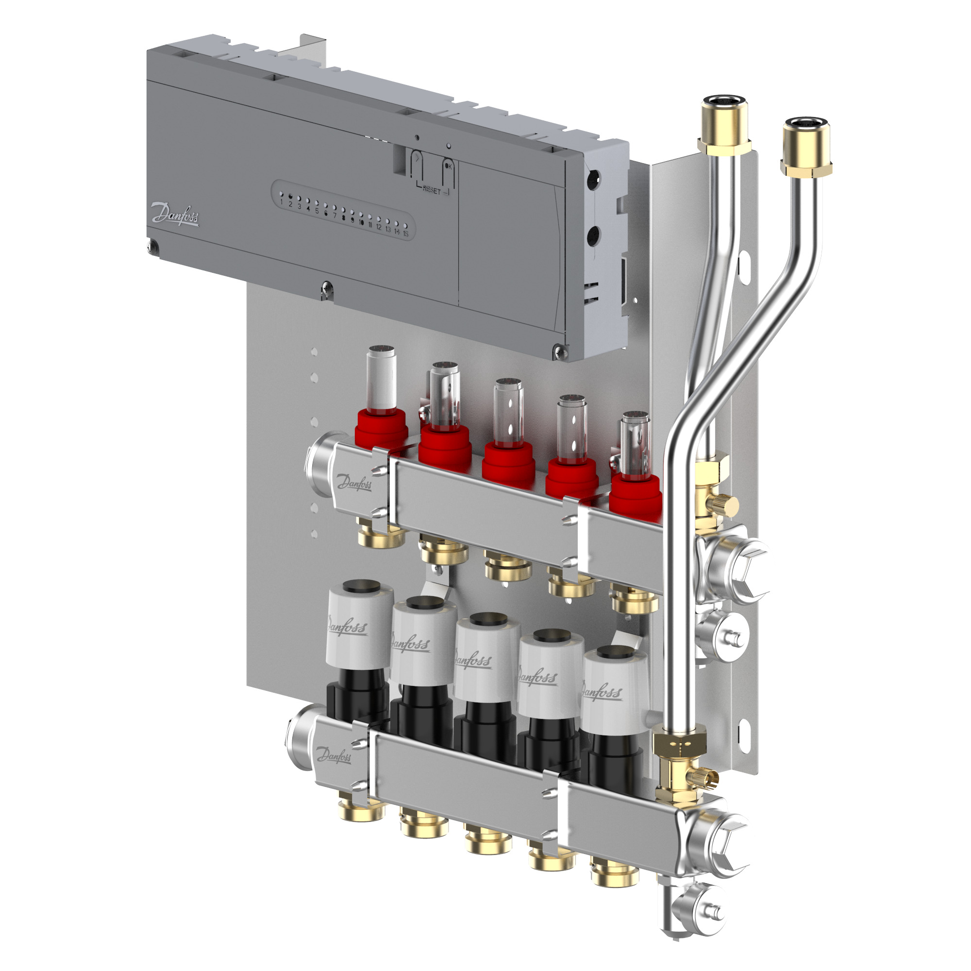LTV-verdeler vloerverwarming Icon2 Prefab set 5-groeps RVS Danfoss
