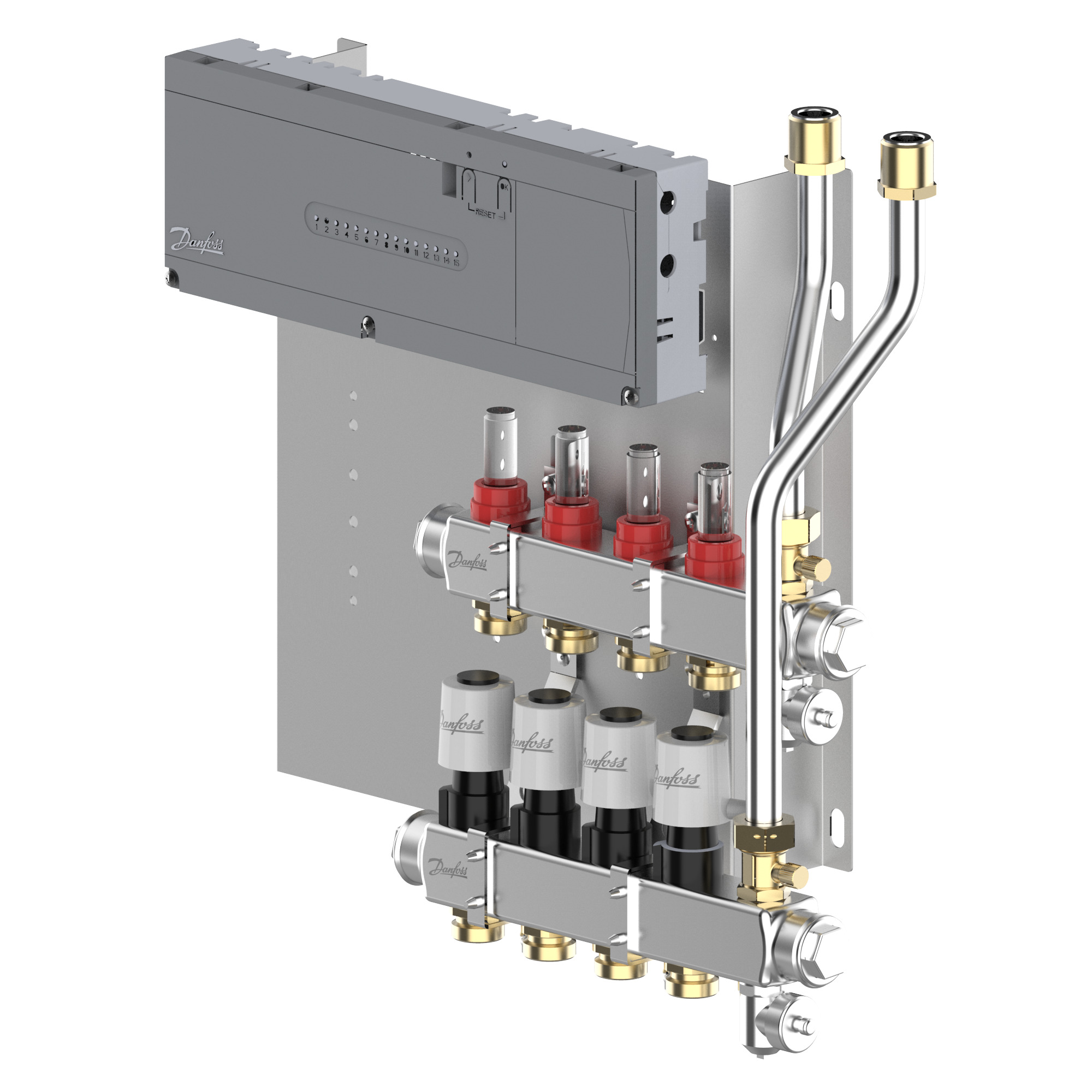 LTV-verdeler vloerverwarming Icon2 Prefab set 4-groeps RVS Danfoss