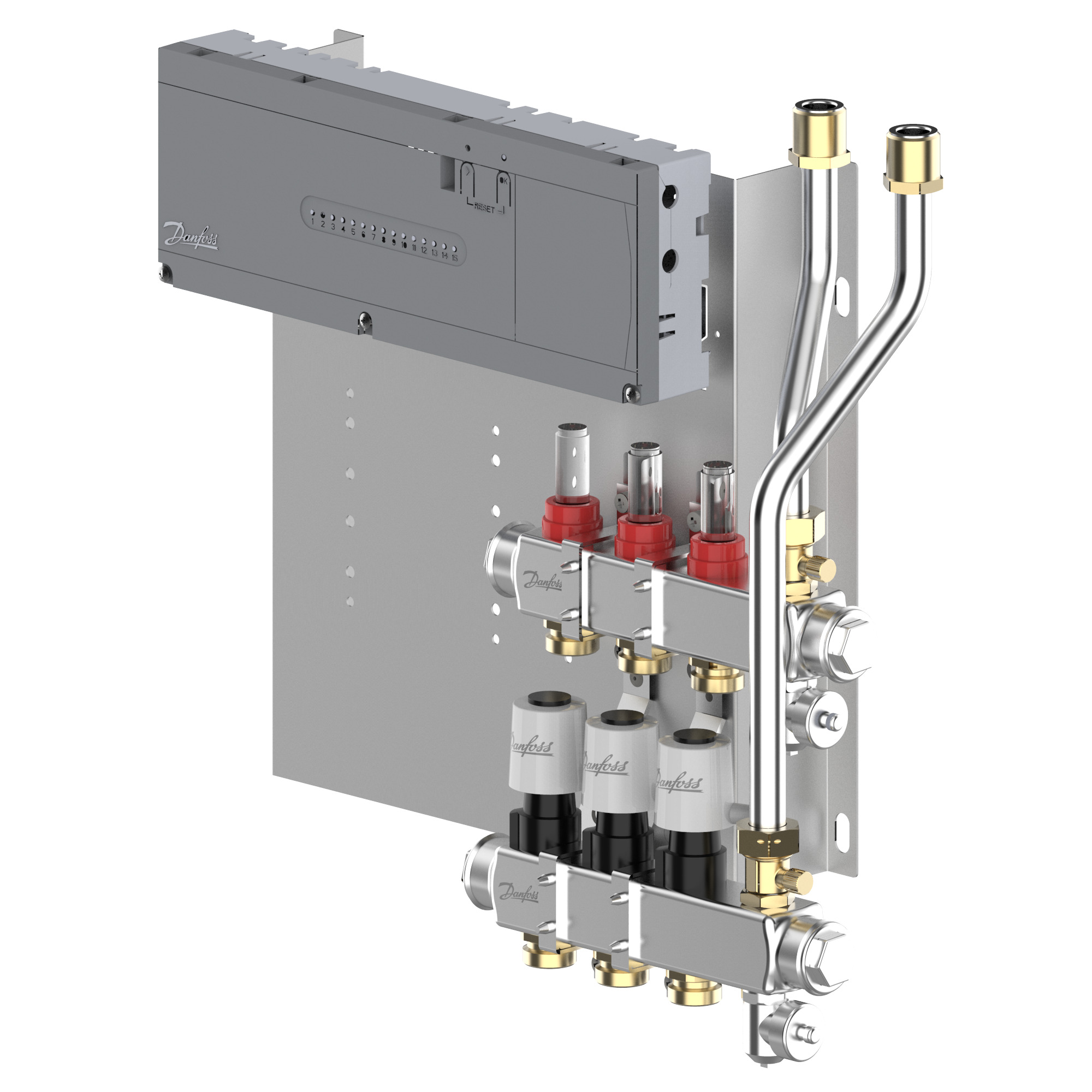 LTV-verdeler vloerverwarming Icon2 Prefab set 3-groeps RVS Danfoss