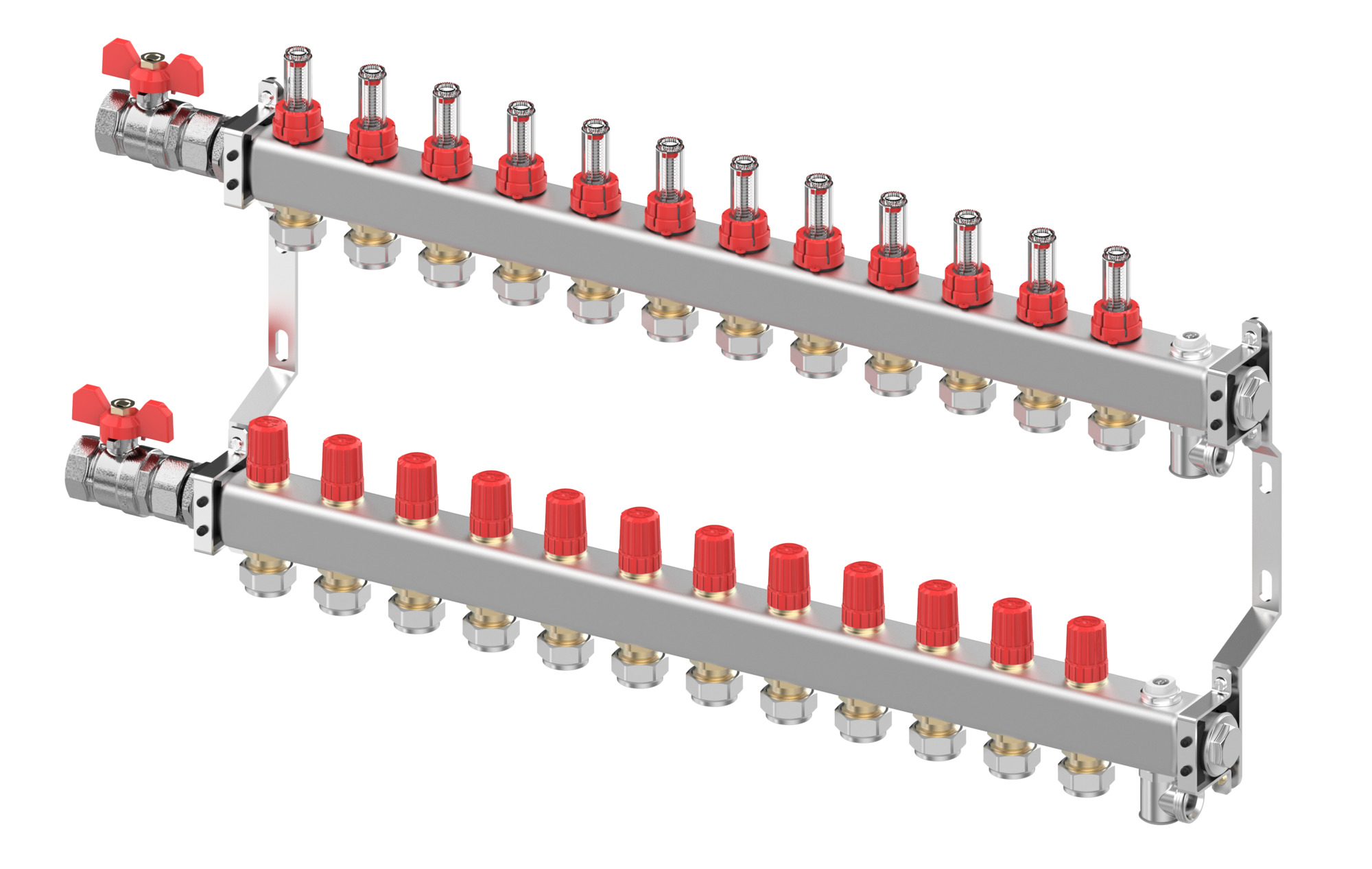 LTV-verdeler vloerverwarming SSM-F 12-groeps RVS Danfoss