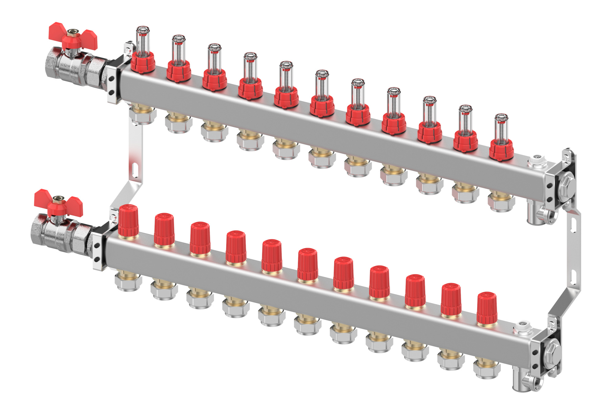 LTV-verdeler vloerverwarming SSM-F 11-groeps RVS Danfoss