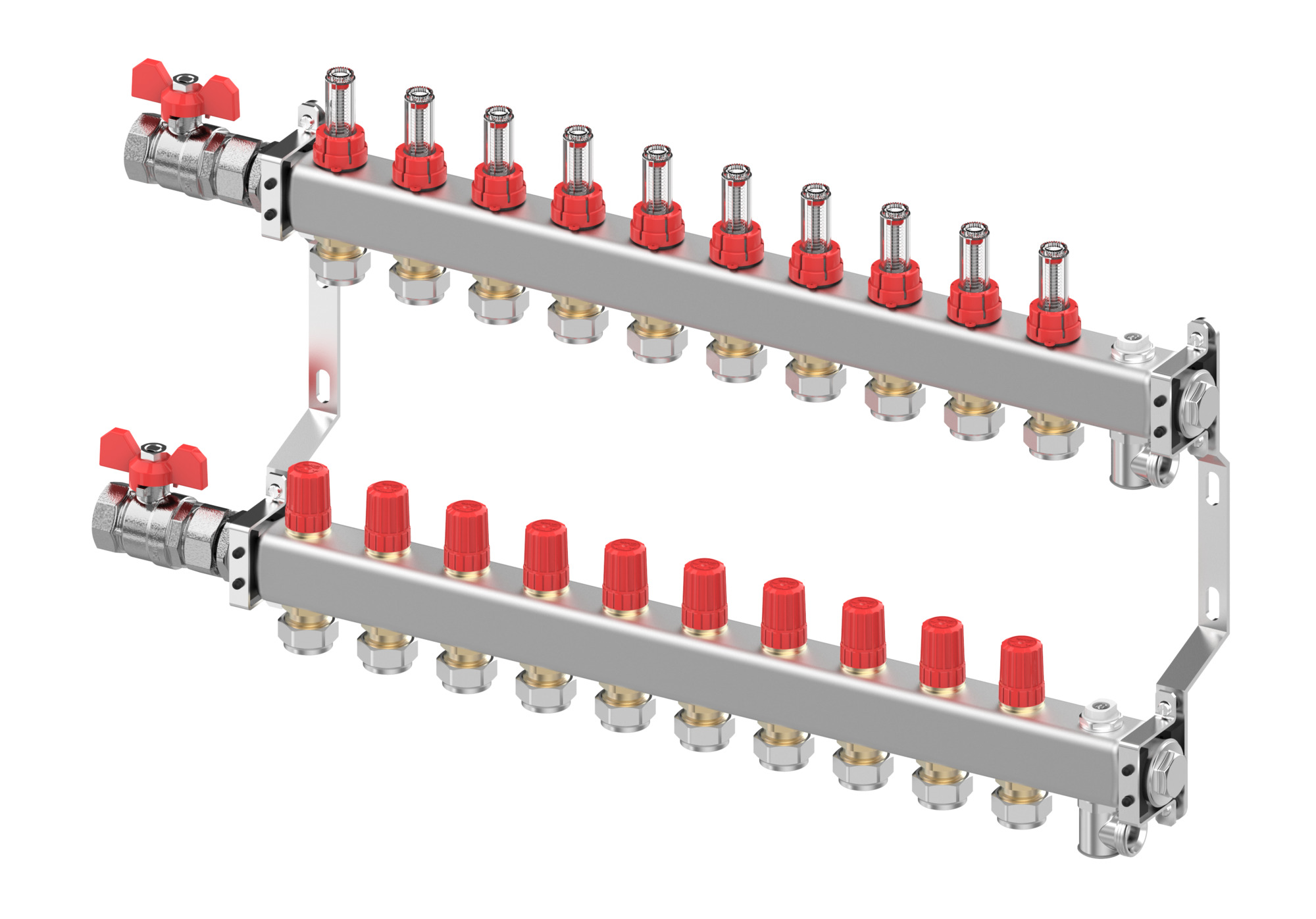 LTV-verdeler vloerverwarming SSM-F 10-groeps RVS Danfoss