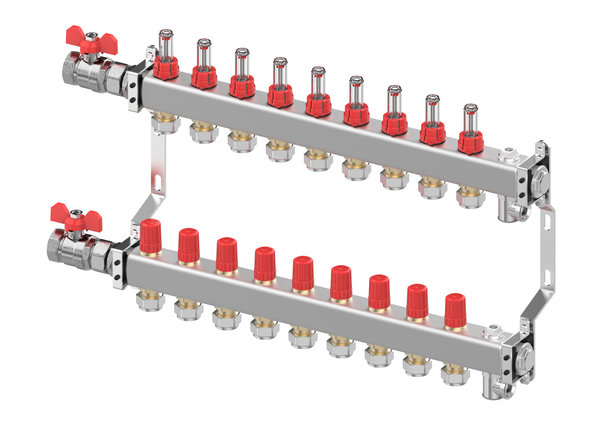 LTV-verdeler vloerverwarming SSM-F 9-groeps RVS Danfoss