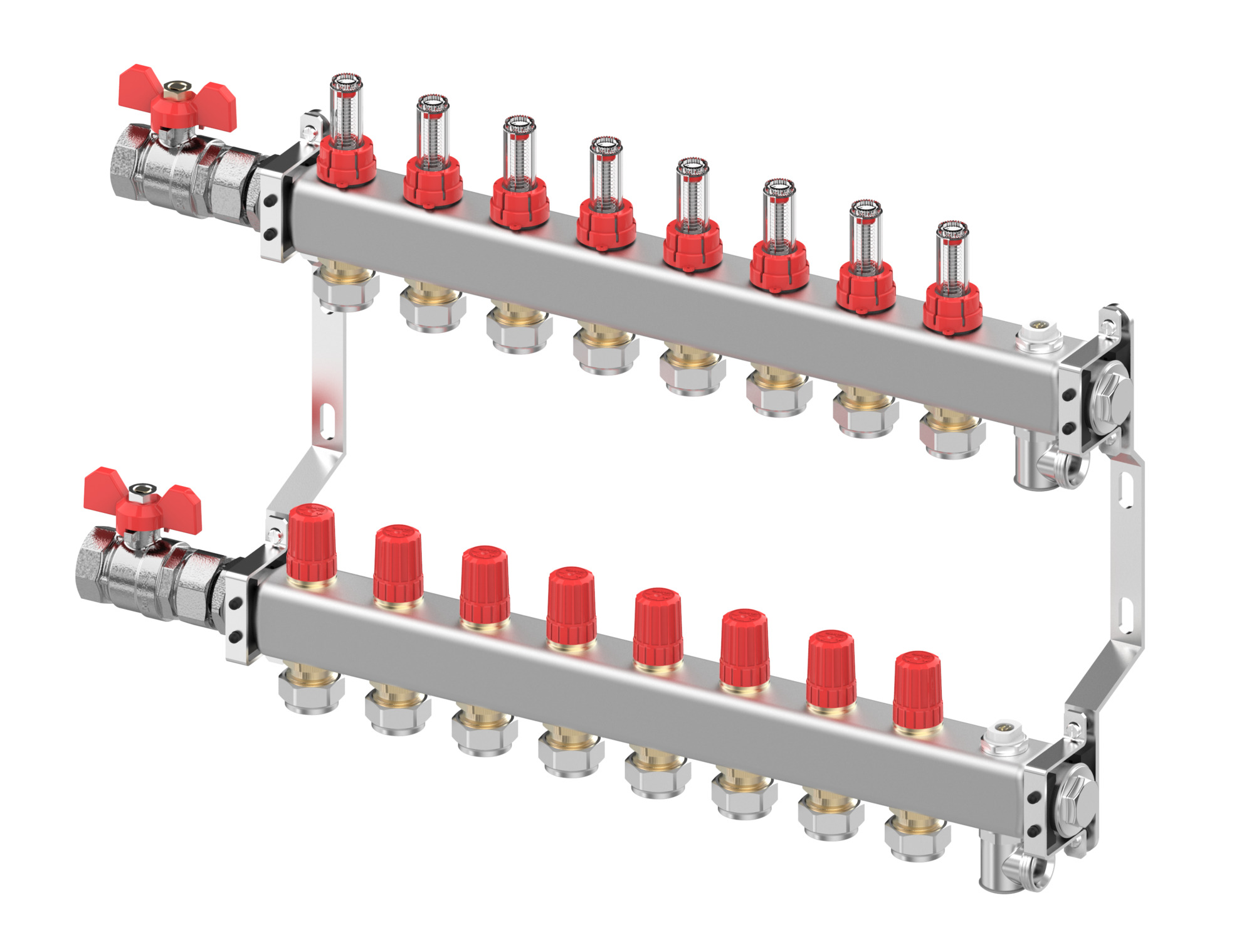LTV-verdeler vloerverwarming SSM-F 8-groeps RVS Danfoss