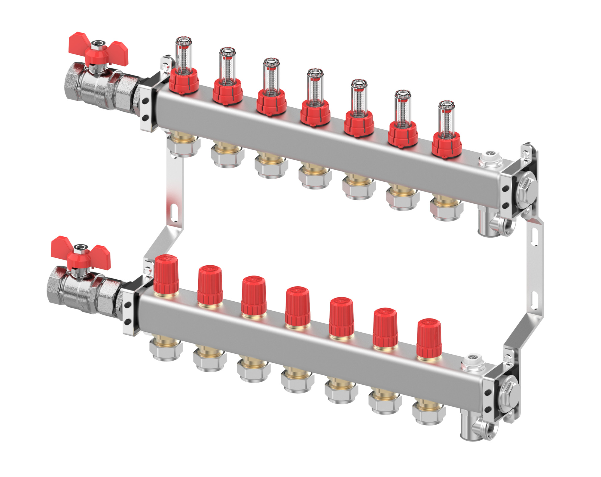 LTV-verdeler vloerverwarming SSM-F 7-groeps RVS Danfoss
