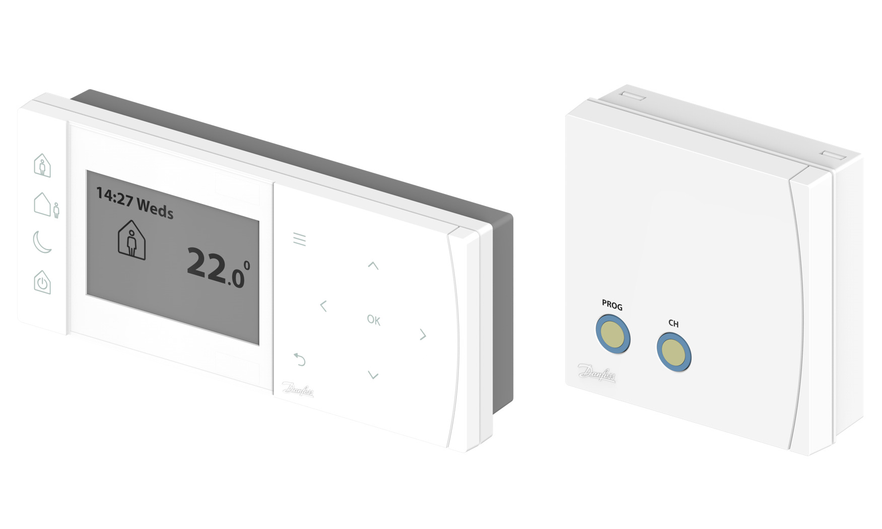Klokthermostaat draadloos batterijgevoed TPOne-RF aan/uit set incl. ontvanger Danfoss