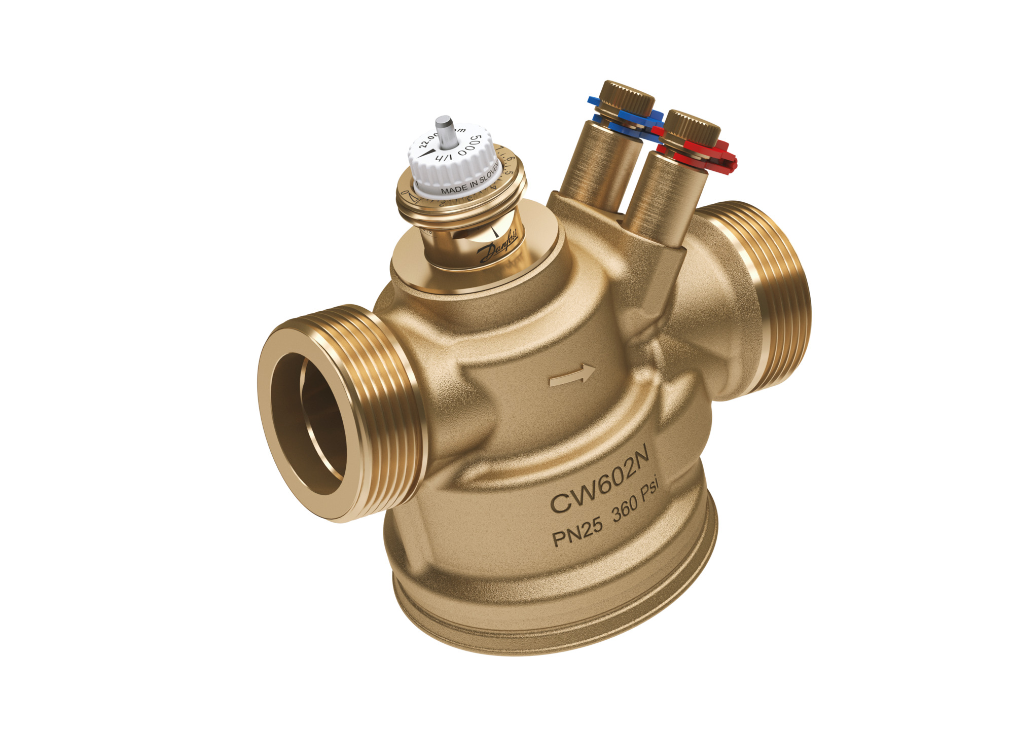Regelafsluiters met drukcompensatie AB-QM DN32 HF  Met meetnippels  5000 l/h Danfoss