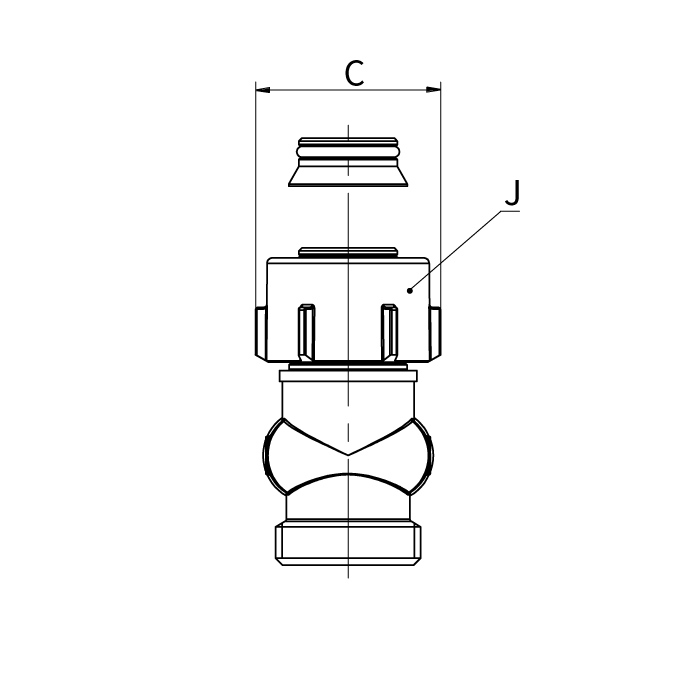 H-onderblok aanv/ret gekruist, recht MF G3/4x3/4 EK Ni Simplex VVE=5 Flamco