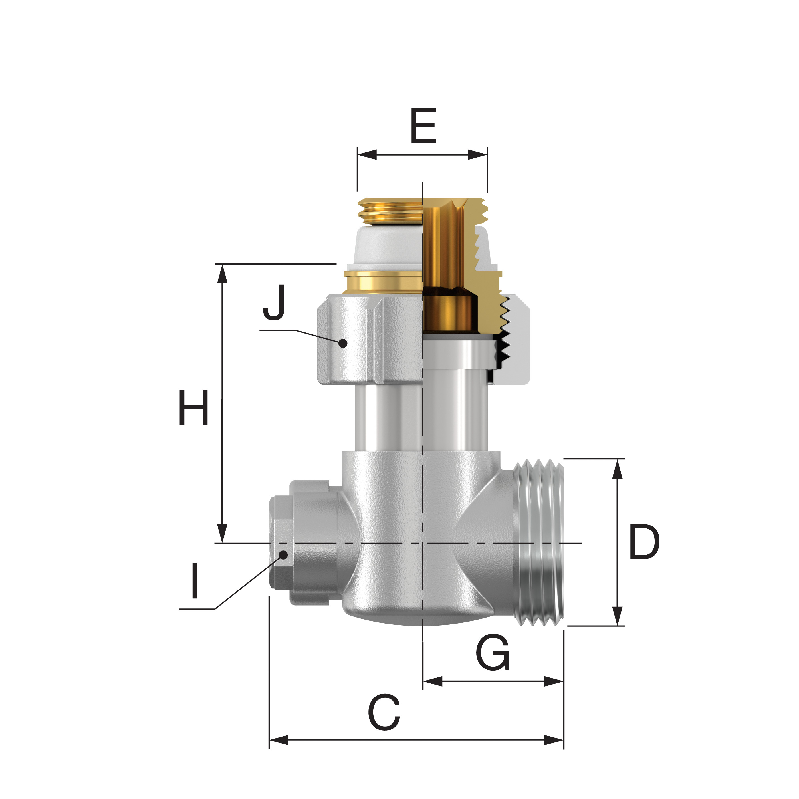H-onderblok 1-pijps, haaks FF G1/2x3/4 EK Ni Simplex VVE=5 Flamco