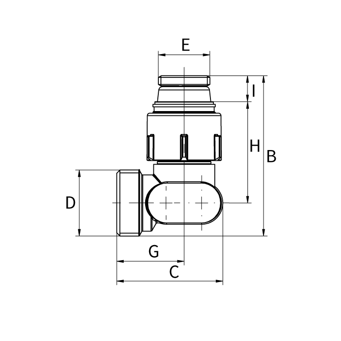 H-onderblok aanv/ret gekruist haaks MM G1/2x3/4 EK Ni Simplex VVE=5 Flamco