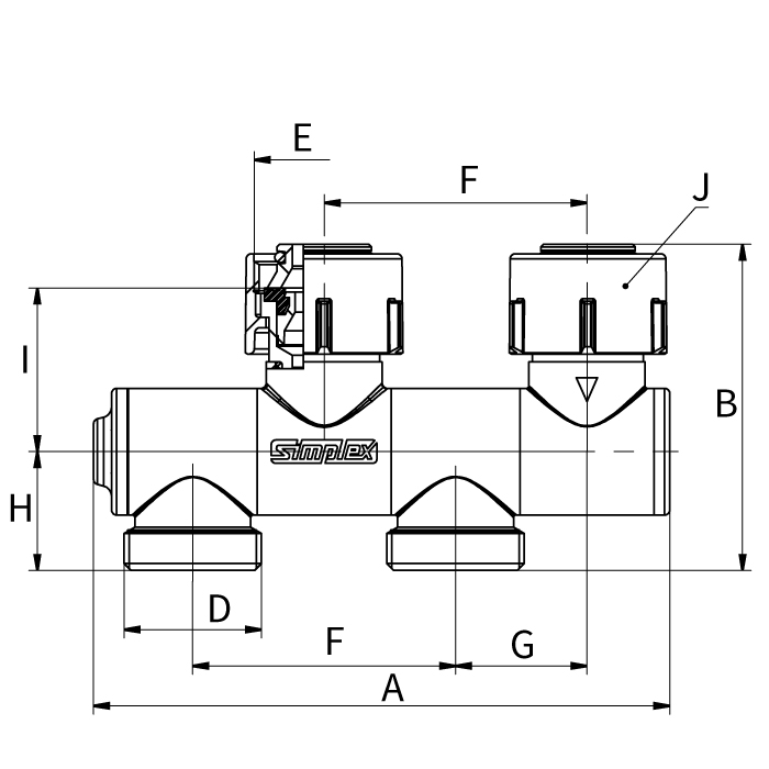 H-onderblok Variocon FM G3/4x3/4 EK Ni Simplex VVE=5 Flamco