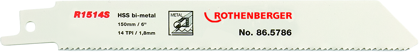 Set a 5 reciprozaagbladen universeel R1514S hss bimetaal 150x20x0.90 14 TPI ROTHENBERGER