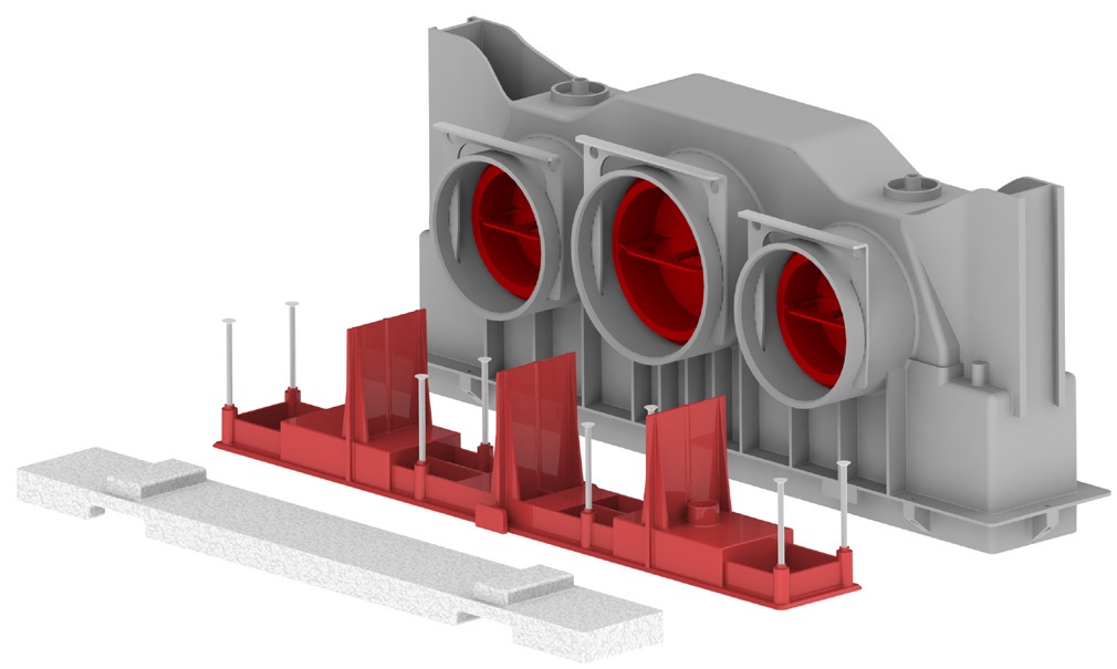Roosterbox lijnrooster K type CSB400-DN90 Zehnder
